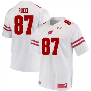 Men's Wisconsin Badgers NCAA #87 Hayden Rucci White Authentic Under Armour Stitched College Football Jersey QG31O12QC